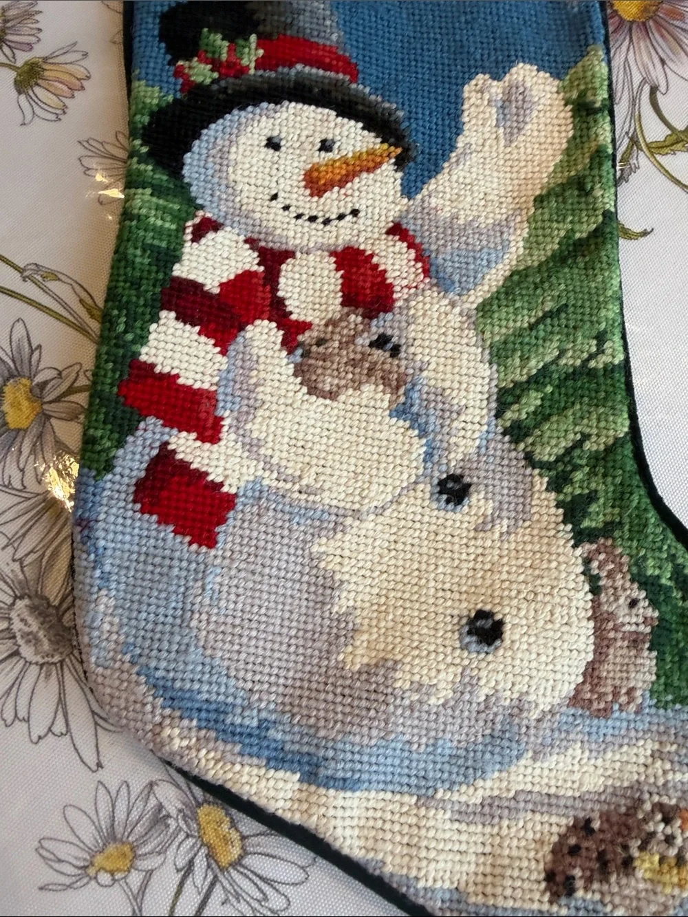 Personalized Ashley Blue Snowman Christmas Stocking Lands End